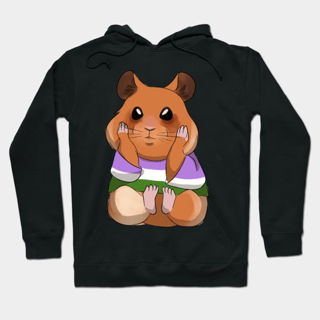 genderqueer hamster Hoodie by gaypompeii